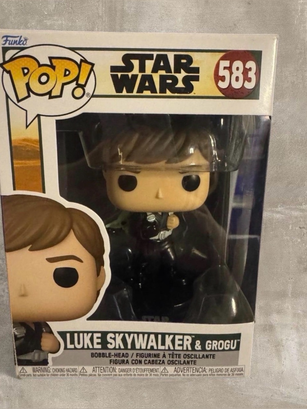 Funko Pop! Luke Skywalker & Grogu Vinyl Figure - Black & Green